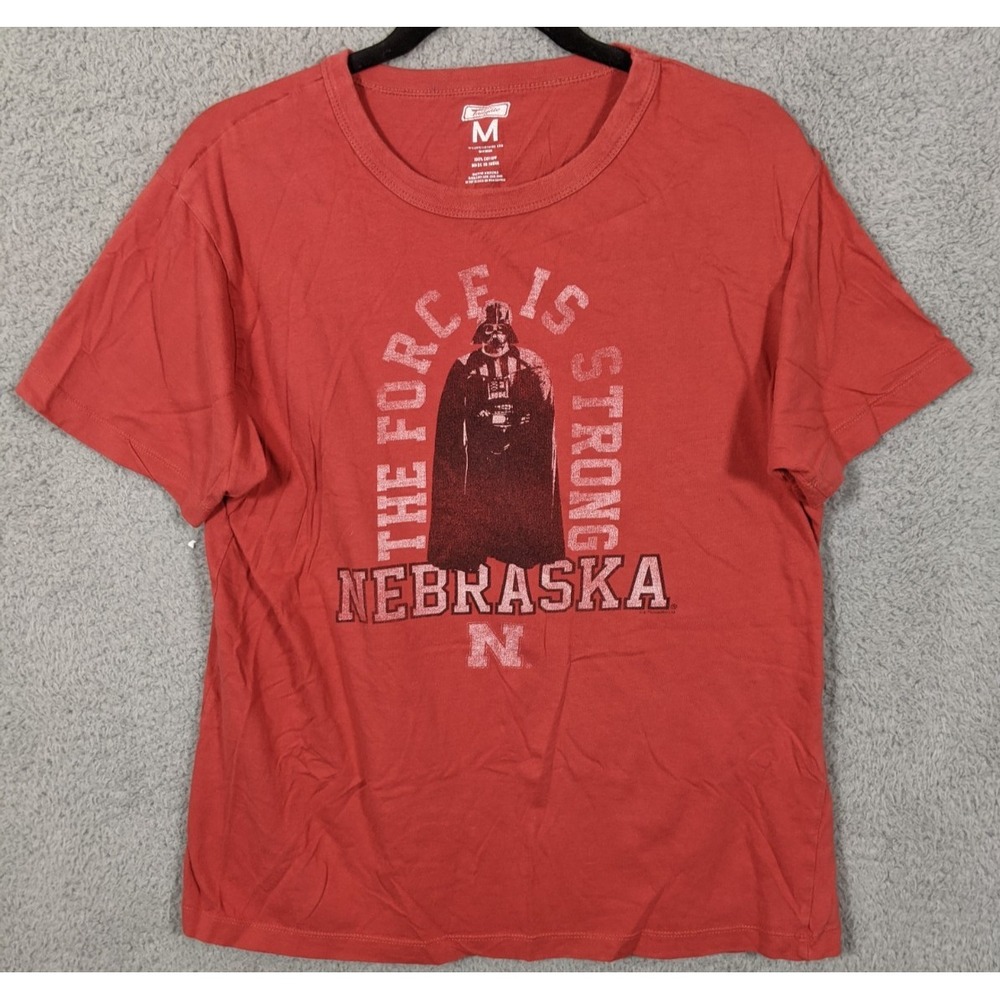 Nebraska Cornhuskers "The Force is Strong" T Shirt Men M Darth Vader Collegiate
